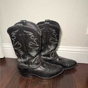 Men’s Larry Mahan Black Snake Boots